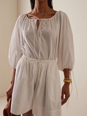 By Malene Birger White Gauze Peasant Blouse